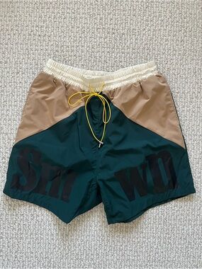 Sumwon Men's Two-Tone Green & Tan Shorts sz Medium